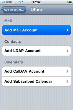 Add Mail Account