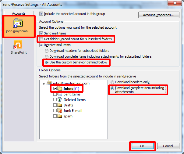 Send/Receive Groups Optimisation