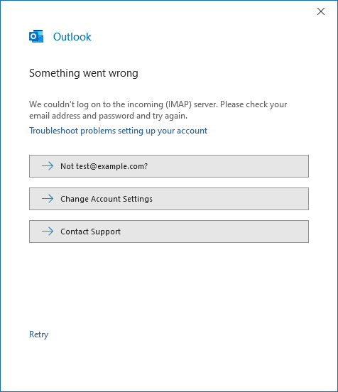 Outlook Simplified Wizard Something Went Wrong